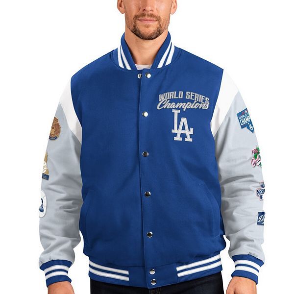 Men's G-III Sports by Carl Banks Navy Atlanta Braves Franchise Full-Snap Varsity Jacket Size: Large