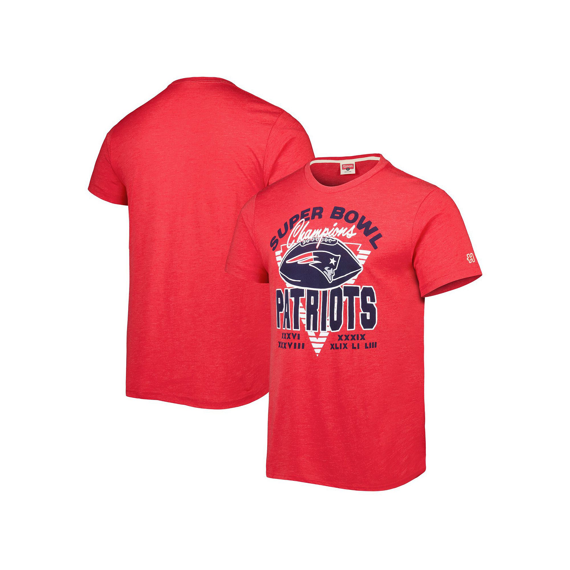 Mens Homage Red New England Patriots Super Bowl Classics Tri-Blend T-Shirt