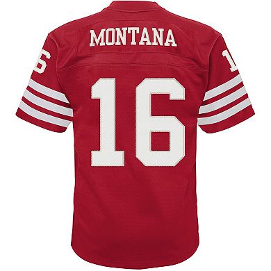 Toddler Mitchell & Ness Joe Montana Scarlet San Francisco 49ers 1990 Retired Legacy Jersey