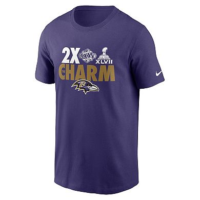 Men's Nike Purple Baltimore Ravens Hometown Collection 2x Super Bowl Champions T-Shirt