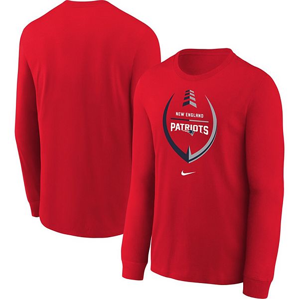 Youth Nike Red New England Patriots Icon Long Sleeve T-Shirt