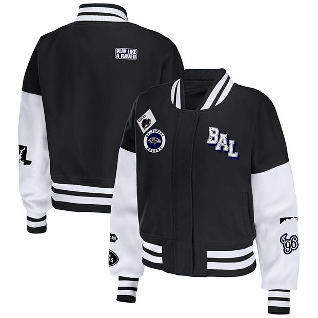 Women's WEAR by Erin Andrews Black/White Baltimore Ravens Full-Zip