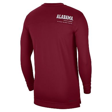 Men's Nike Crimson Alabama Crimson Tide 2022 Coach Performance Long Sleeve V-Neck T-Shirt