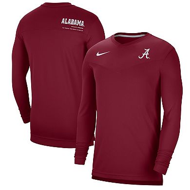 Men's Nike Crimson Alabama Crimson Tide 2022 Coach Performance Long Sleeve V-Neck T-Shirt