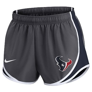 Women's Nike Charcoal Houston Texans Logo Performance Tempo Shorts