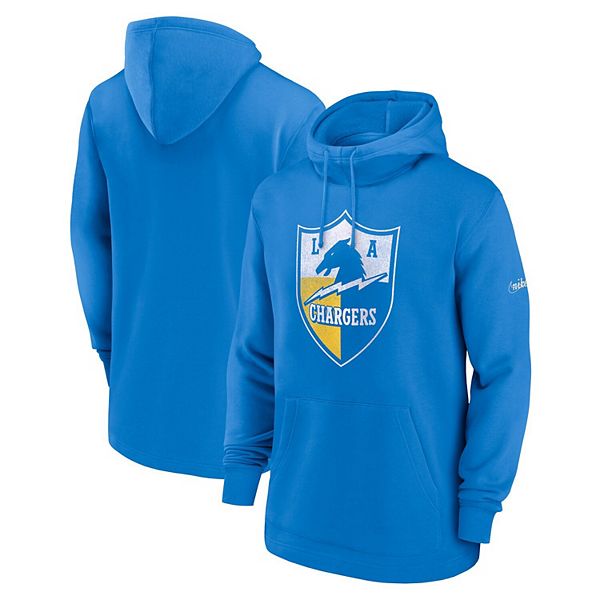 Men's Junk Food Powder Blue/Gold Los Angeles Chargers Color Block Pullover  Sweatshirt