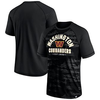 Men's Fanatics Branded Washington Commanders Blackout Hail Mary Raglan T-Shirt