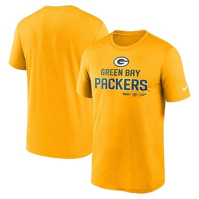 Men s Nike Gold Green Bay Packers Legend Community Performance T Shirt