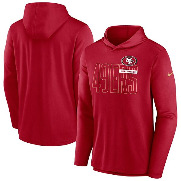 Nike Scarlet San Francisco 49ers Sideline Performance Long Sleeve Hoodie  T-shirt in Red for Men