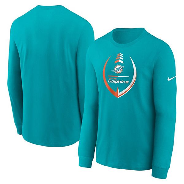 Men's Miami Dolphins OVO Aqua Long Sleeve T-Shirt