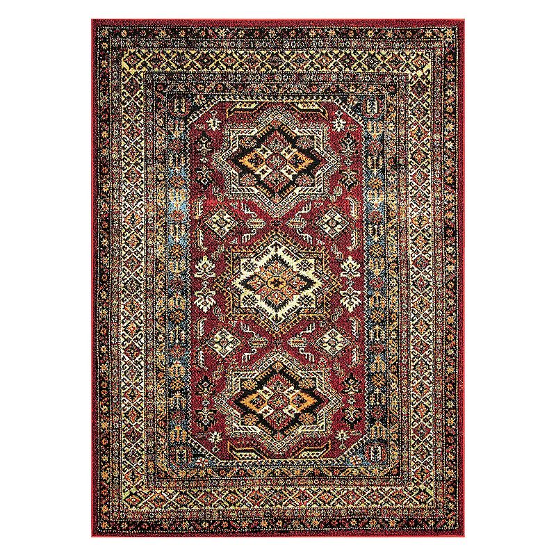 nuLoom Indoor/Outdoor Transitional Medieval Randy Area Rug, Red, 7X9 Ft