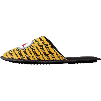Youth FOCO Pittsburgh Steelers Scuff Wordmark Slide Slippers