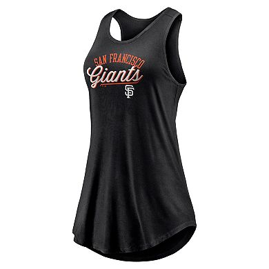 Women's Fanatics Branded Black San Francisco Giants Simplicity Swing Racerback Scoop Neck Tank Top