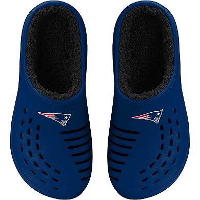 Men's FOCO New England Patriots Big Logo Sherpa-Lined Clog Slippers
