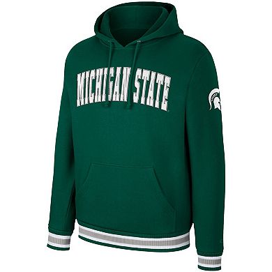 Men's Colosseum Green Michigan State Spartans Varsity Arch Pullover Hoodie