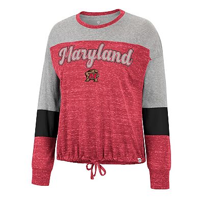 Women's Colosseum Red Maryland Terrapins Joanna Tie Front Long Sleeve T-Shirt