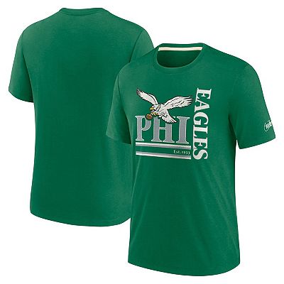 Men s Nike Kelly Green Philadelphia Eagles Wordmark Logo Tri Blend T Shirt