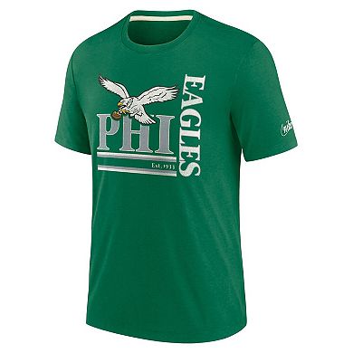 Men's Nike Kelly Green Philadelphia Eagles Wordmark Logo Tri-Blend T-Shirt