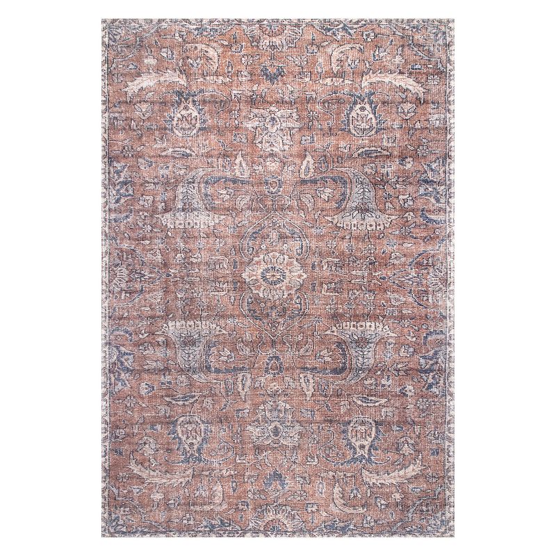 nuLoom Sariyah Printed Floral Flatweave Area Rug, Orange, 8X10 Ft