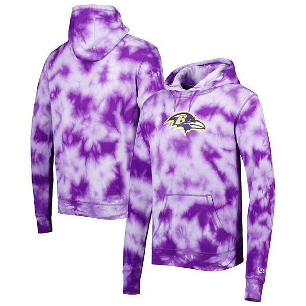 Men's New Era Black/Purple Baltimore Ravens Active Block Hoodie