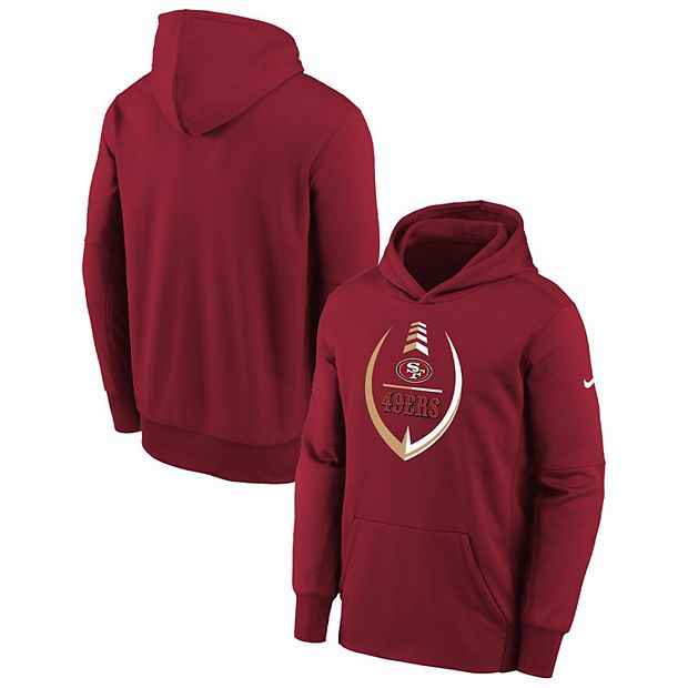 Youth Nike Scarlet San Francisco 49ers Icon Performance Pullover Hoodie