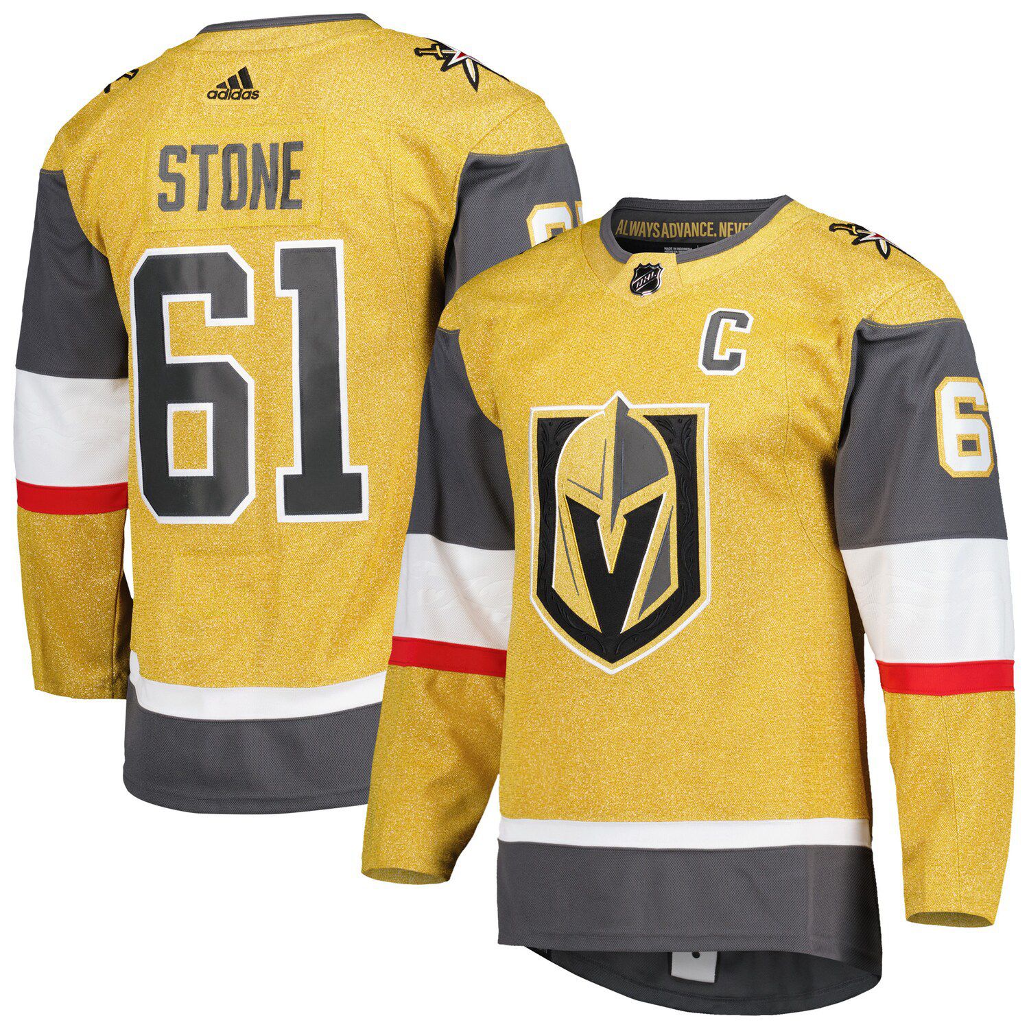 Outerstuff Youth Mark Stone Gold Vegas Golden Knights Home Captain Patch Premier Player Jersey