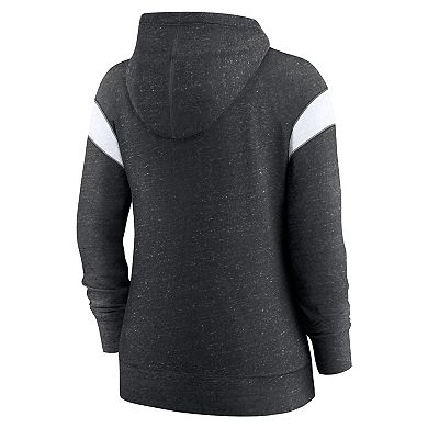 Women's Nike Heather Black/White New Orleans Saints Plus Size Monaco Full-Zip Lightweight Hoodie