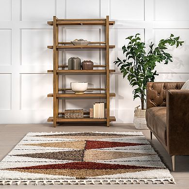 nuLoom Kali Shaggy Diamond Tassel Area Rug
