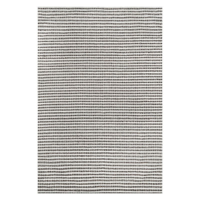 nuLoom Sirena Classic Stripe Wool-Blend Area Rug, White, 8X10 Ft