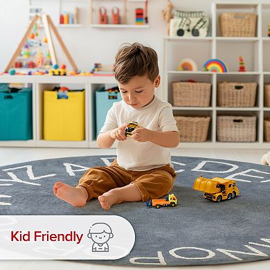 nuLoom Kids Washable Round Alphabet Rug