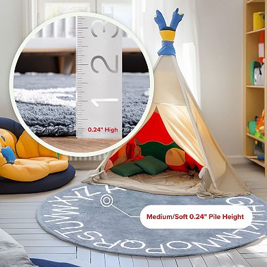 nuLoom Kids Washable Round Alphabet Rug