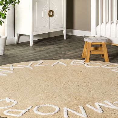 nuLoom Kids Washable Round Alphabet Rug