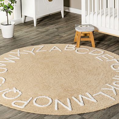 nuLoom Kids Washable Round Alphabet Rug