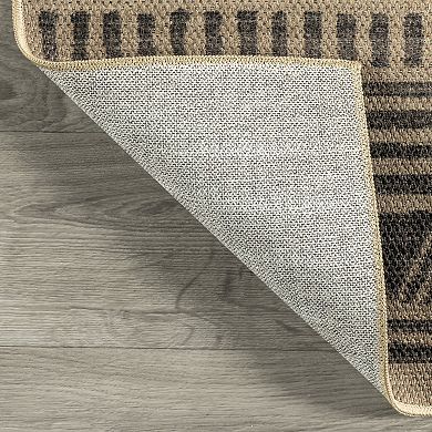 nuLoom Anisa Tribal Stripe Easy-Jute Machine Washable Area Rug