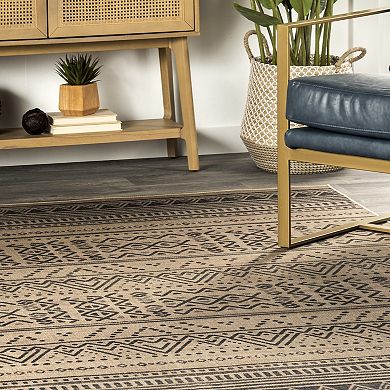 nuLoom Anisa Tribal Stripe Easy-Jute Machine Washable Area Rug