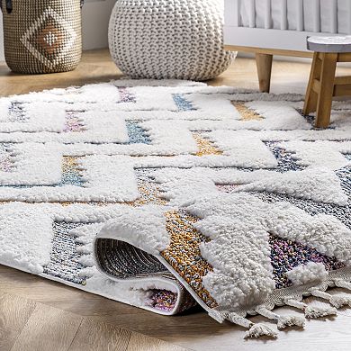 nuLoom Rumi High-Low Chevron Tassel Area Rug