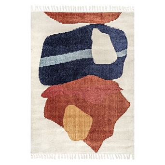 nuLoom Ashton Shaggy Contemporary Abstract Tassel Area Rug