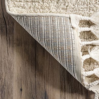 nuLoom Ashton Shaggy Contemporary Abstract Tassel Area Rug