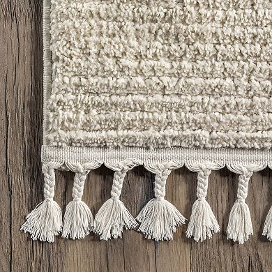 nuLoom Ashton Shaggy Contemporary Abstract Tassel Area Rug
