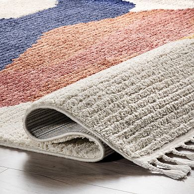 nuLoom Ashton Shaggy Contemporary Abstract Tassel Area Rug