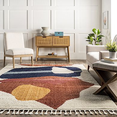 nuLoom Ashton Shaggy Contemporary Abstract Tassel Area Rug