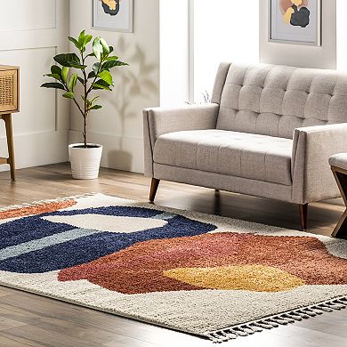 nuLoom Ashton Shaggy Contemporary Abstract Tassel Area Rug