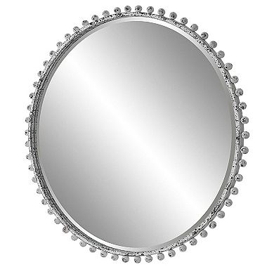Beaded Round Wall Mirror