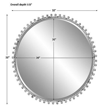 Beaded Round Wall Mirror