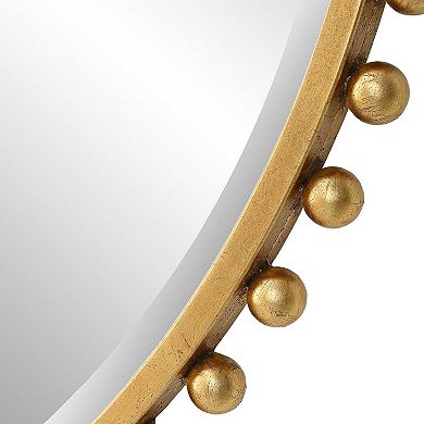 Beaded Round Wall Mirror