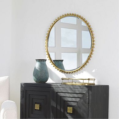 Beaded Round Wall Mirror