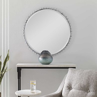 Beaded Round Wall Mirror
