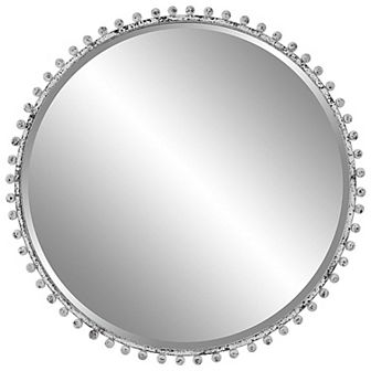 Beaded Round Wall Mirror