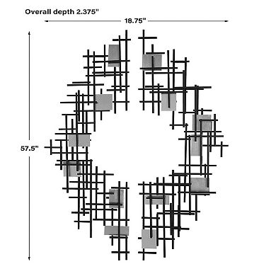 Reflection Metal Grid Wall Decor 2-piece Set