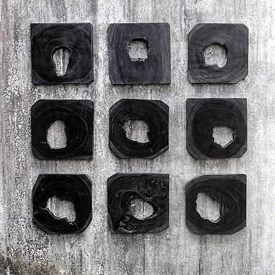 Uttermost Bahati Ebony Wood Wall Art 9-piece Set